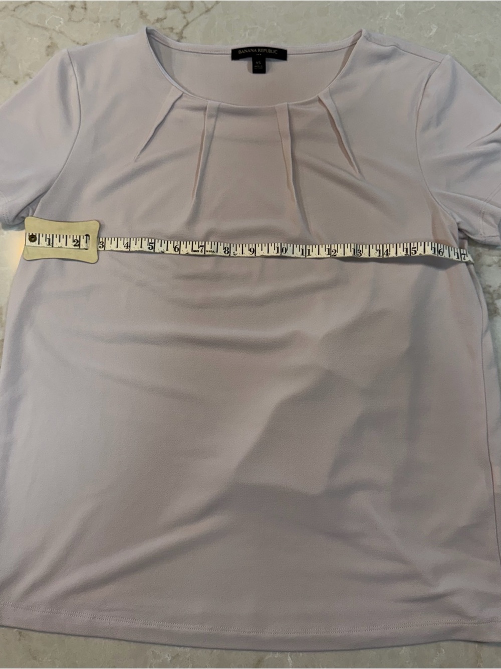 Banana Republic Light Lavender Pleated Short Sleeve Tee